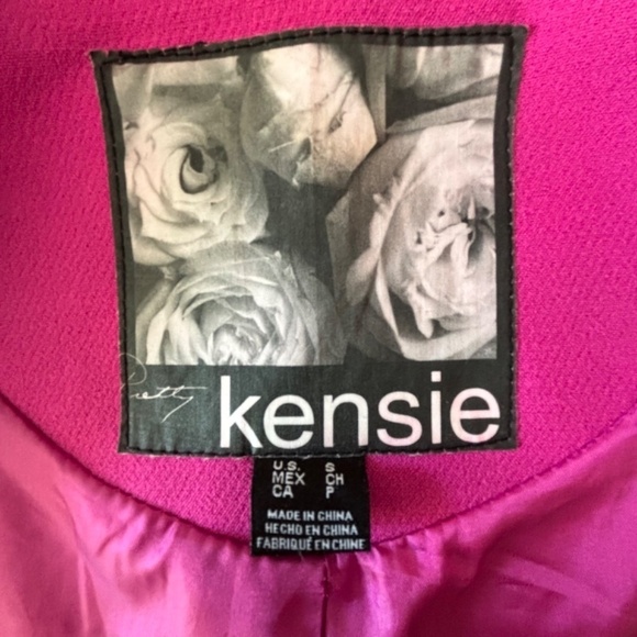 Kensie 3/4 sleeve full zip vibrant pink jacket with pockets size small - Picture 15 of 16